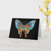 Schwarze Schmetterlings-Geburtstags-Karte Karte (Gelbe Blume)