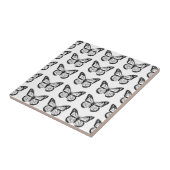 Schwarze Schmetterlings-Schablonen Fliese (Seite)