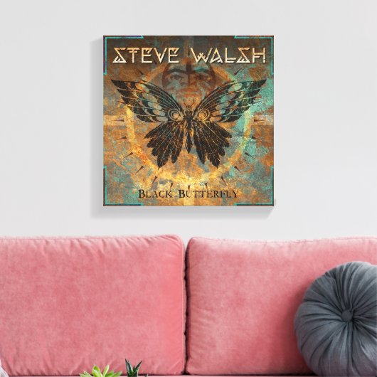 Schwarze Schmetterlingsarbeit auf Leinwand (Insitu (Wohnzimmer))