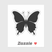Schwarze Schmetterlingsticker Aufkleber (Blatt)