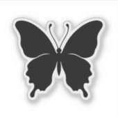 Schwarze Schmetterlingsticker Aufkleber (Vorderseite)