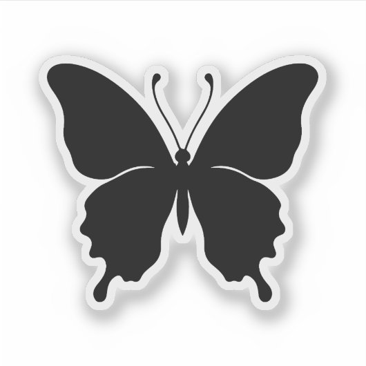Schwarze Schmetterlingsticker Aufkleber (Vorderseite)