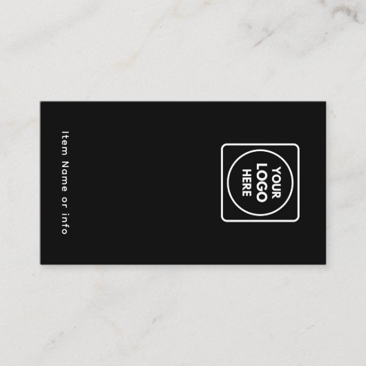 Schwarze Schmuckkollektion | Benutzerdefiniertes L Visitenkarte (Vorderseite)
