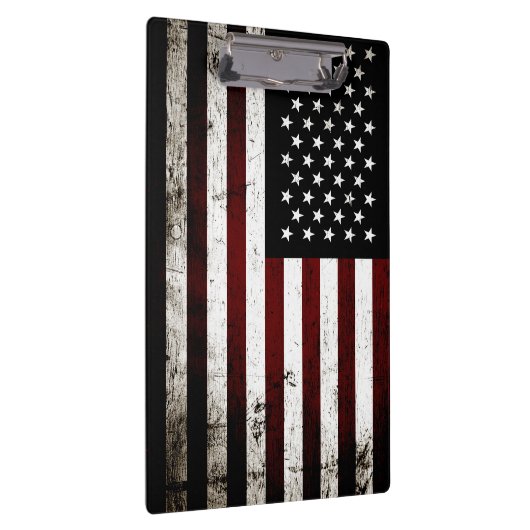 Schwarze Schmutz-amerikanische Flagge Klemmbrett (Rechts)