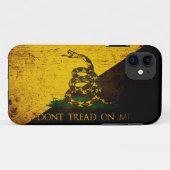 Schwarze Schmutz Anarcho Gadsden Flagge Case-Mate iPhone Hülle (Rückseite (Horizontal))