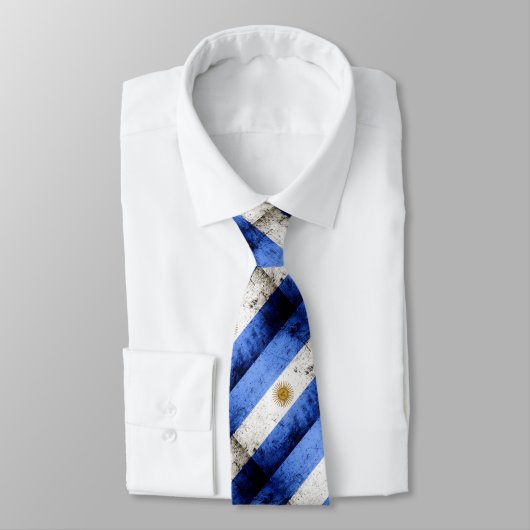 Schwarze Schmutz-Argentinien-Flagge Krawatte (Gebunden)