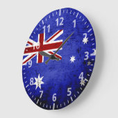 Schwarze Schmutz-Australien-Flagge Große Wanduhr (Winkel)