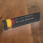 Schwarze Schmutz-Belgien-Flagge Namensplakette (Seite)