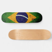 Schwarze Schmutz-Brasilien-Flagge Skateboard (Horizontal)
