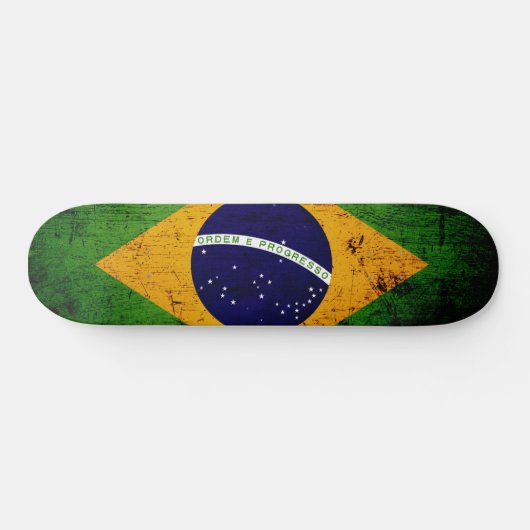 Schwarze Schmutz-Brasilien-Flagge Skateboard (Horizontal)