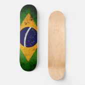 Schwarze Schmutz-Brasilien-Flagge Skateboard (Vorderseite)