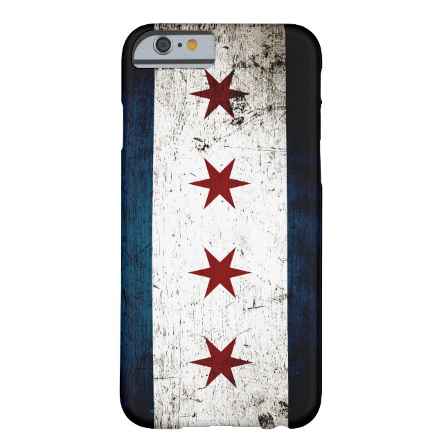 Schwarze Schmutz-Chicago-Flagge Case-Mate iPhone Hülle (Rückseite)