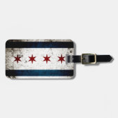 Schwarze Schmutz-Chicago-Flagge Gepäckanhänger (Vorderseite horizontal)