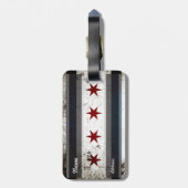 Schwarze Schmutz-Chicago-Flagge Gepäckanhänger (Rückseite vertikal)