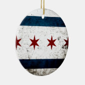 Schwarze Schmutz-Chicago-Flagge Keramikornament (Rechts)