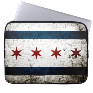 Schwarze Schmutz-Chicago-Flagge Laptopschutzhülle