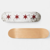 Schwarze Schmutz-Chicago-Flagge Skateboard (Horizontal)