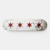Schwarze Schmutz-Chicago-Flagge Skateboard (Horizontal)