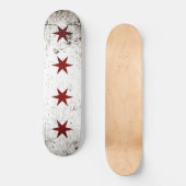 Schwarze Schmutz-Chicago-Flagge Skateboard (Vorderseite)