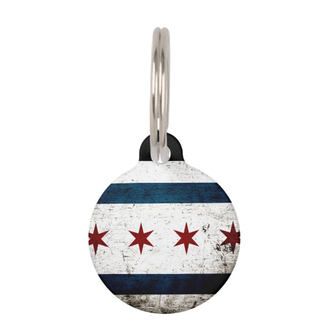 Schwarze Schmutz-Chicago-Flagge Tiermarke (Vorderseite)