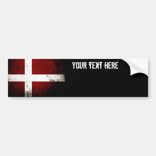 Schwarze Schmutz-Dänemark-Flagge Autoaufkleber (Vorne)