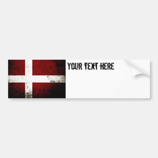 Schwarze Schmutz-Dänemark-Flagge Autoaufkleber (Vorne)