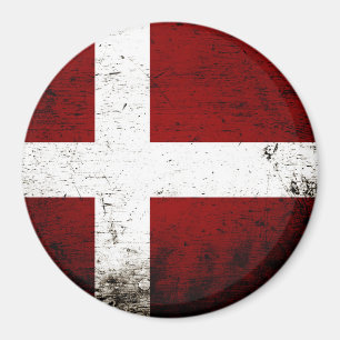 Schwarze Schmutz-Dänemark-Flagge Magnet