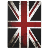 Schwarze Schmutz-England-Flagge 3 Klemmbrett (Rückseite)