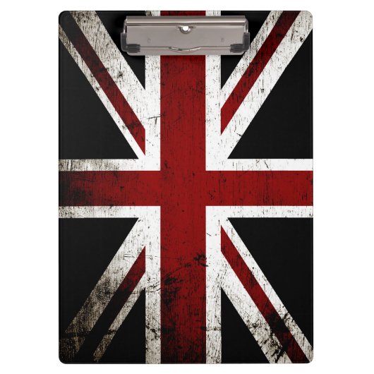 Schwarze Schmutz-England-Flagge 3 Klemmbrett (Vorderseite)