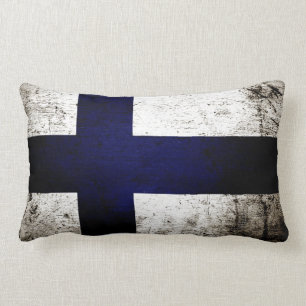 Schwarze Schmutz-Finnland-Flagge Lendenkissen