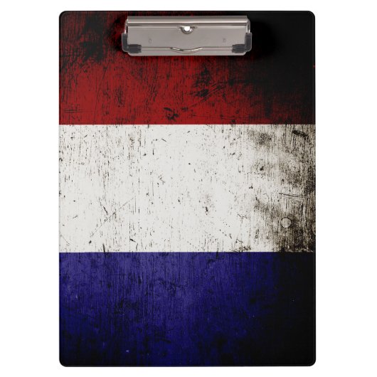 Schwarze Schmutz-Frankreich-Flagge Klemmbrett (Vorderseite)