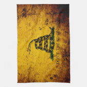 Schwarze Schmutz-Gadsden-Flagge Geschirrtuch (Vertikal)