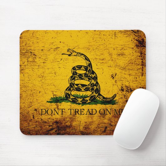 Schwarze Schmutz-Gadsden-Flagge Mousepad (Mit Mouse)