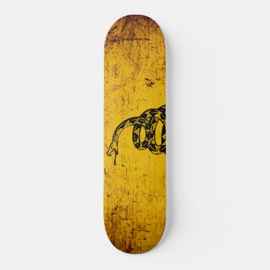 Schwarze Schmutz-Gadsden-Flagge Skateboard (Vorderseite)