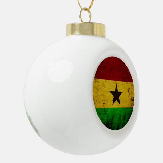 Schwarze Schmutz-Ghana-Flagge Keramik Kugel-Ornament (Links)