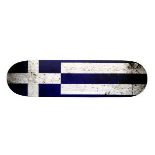 Schwarze Schmutz-Griechenland-Flagge Skateboard