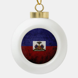 Schwarze Schmutz-Haiti-Flagge Keramik Kugel-Ornament