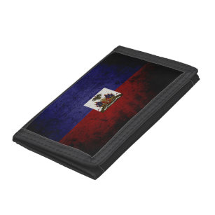 Schwarze Schmutz-Haiti-Flagge Tri-fold Geldbeutel