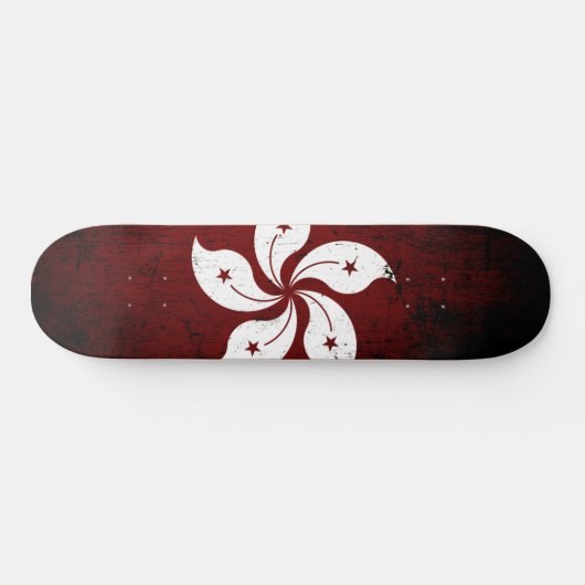 Schwarze Schmutz-Hong Kong-Flagge Skateboard (Horizontal)