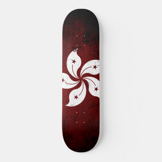 Schwarze Schmutz-Hong Kong-Flagge Skateboard (Vorderseite)