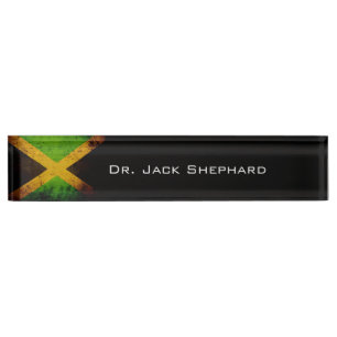 Schwarze Schmutz-Jamaika-Flagge Namensplakette