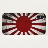 Schwarze Schmutz-Japan-aufgehende Sonne-Flagge Case-Mate iPhone Hülle (Rückseite (Horizontal))