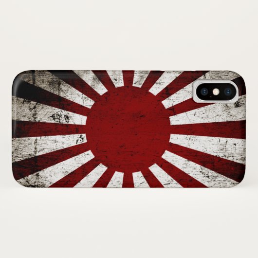 Schwarze Schmutz-Japan-aufgehende Sonne-Flagge Case-Mate iPhone Hülle (Rückseite (Horizontal))