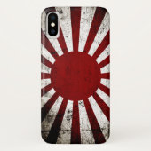 Schwarze Schmutz-Japan-aufgehende Sonne-Flagge Case-Mate iPhone Hülle (Rückseite)