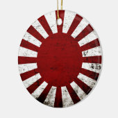 Schwarze Schmutz-Japan-aufgehende Sonne-Flagge Keramik Ornament (Links)