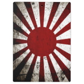 Schwarze Schmutz-Japan-aufgehende Sonne-Flagge Klemmbrett (Rückseite)