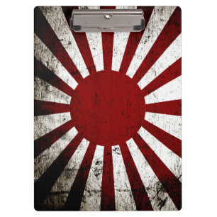 Schwarze Schmutz-Japan-aufgehende Sonne-Flagge Klemmbrett
