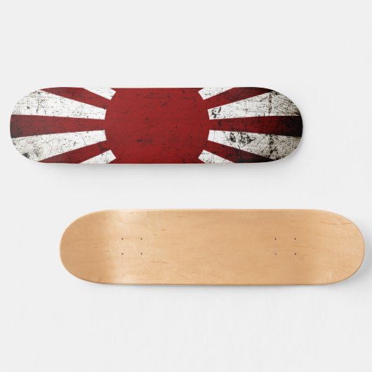 Schwarze Schmutz-Japan-aufgehende Sonne-Flagge Skateboard (Horizontal)
