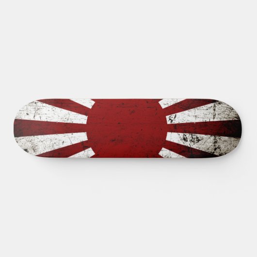 Schwarze Schmutz-Japan-aufgehende Sonne-Flagge Skateboard (Horizontal)