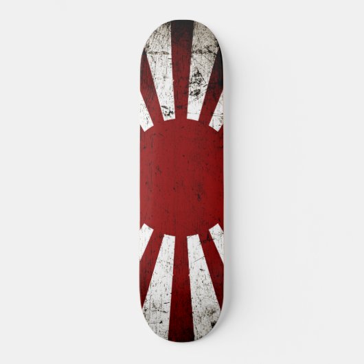 Schwarze Schmutz-Japan-aufgehende Sonne-Flagge Skateboard (Vorderseite)